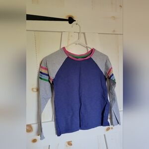 Mini Boden Blue and Gray Long Sleeve Tee